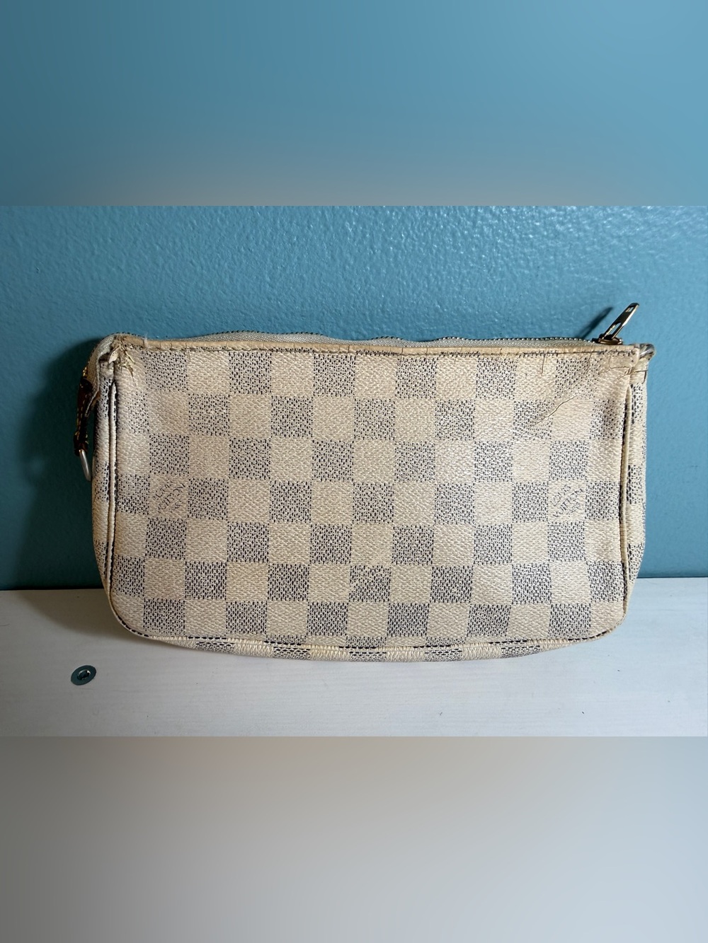 Authentic Louis Vuitton Damier Azure Pouch